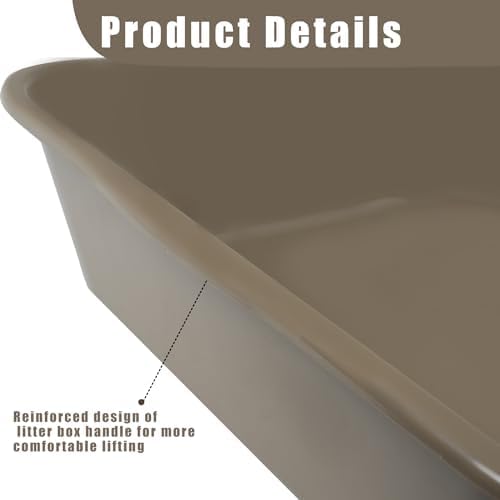 2 Pack Extra Large Dog Litter Box Pan Tray (ABS Material), Low Entry Jumbo Senior Litter Boxes for Multiple Kitten Big Cats, Pet Safe Indoor Dog Potty (White, 20" L x 15" W)