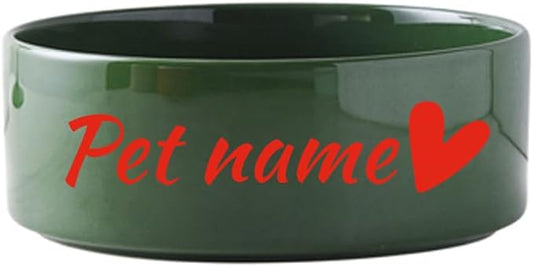 Personalized Ceramic Dog Bowl, Customizable Name cat and Dog Food Bowl, Non-Slip Bottom Design, Available in 6 Colors