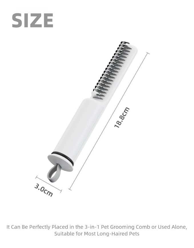 Pet Grooming Comb,Thinning & Detangling Brush with Cat-Claw Inspired Blades - Safe Dematting Tool for Long-Haired Cats/Dogs, Ergonomic Grip, Summer Cooling Solution