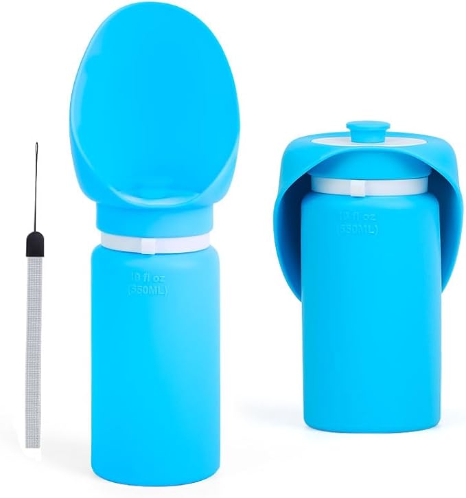 Portable Dog Water Bottle, Collapsible Water Bottle for Dogs Perfect for Walking, Hiking and Outdoors | Works as a Portable Water Bowl | - 550ml (Blue)