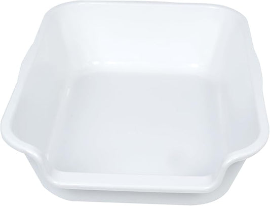 1 Pack Extra Large Dog Litter Box Pan Tray (ABS Material), Low Entry Jumbo Senior Litter Boxes for Multiple Kitten Big Cats, Pet Safe Indoor Dog Potty (White, 20" L x 15" W)