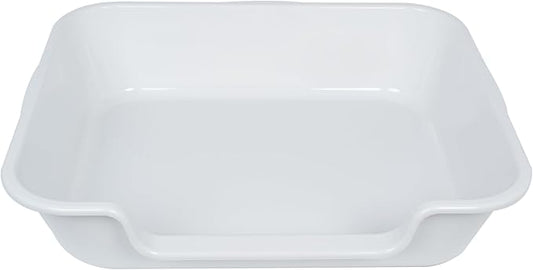 2 Pack Extra Large Dog Litter Box Pan Tray (ABS Material), Low Entry Jumbo Senior Litter Boxes for Multiple Kitten Big Cats, Pet Safe Indoor Dog Potty (Light Gray, 24" L x 20" W)