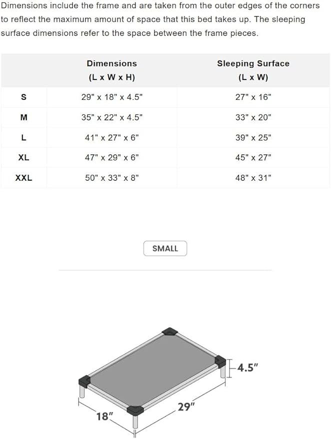 K9 Ballistics Chew Proof Elevated Cooling Dog Bed - Made for Aggressive Chewers, Virtually Indestructible, Ripstop Fabric with No Padding, Pre-Assembled - Small, Obsidian Black Ripstop