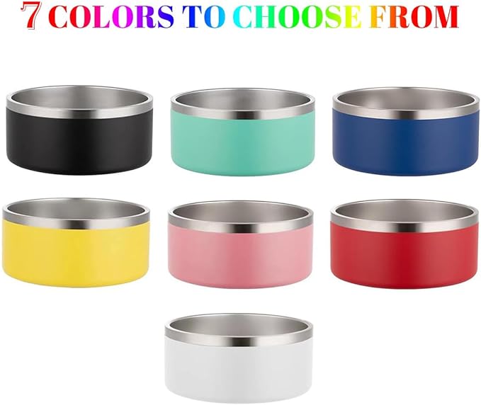 Personalized Cat Dog Bowl with Name Custom Stainless Steel Pet Bowls Customized Non Slip Durable Engraved Double Layer Reinforcement Cat Water Food Bowl for Pet's Present 32 oz.
