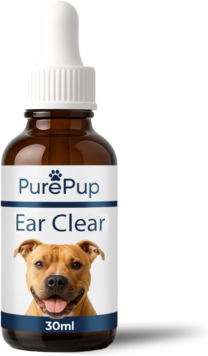 PurePup Ear Clear Drops, Dog Ear Drops, Natural Herbal EarCleaning Solution for Itchy 30ml 1.01oz (1)
