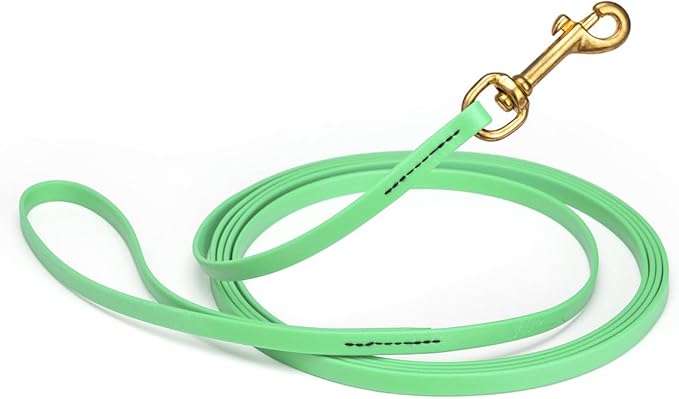 Viper K9 Biothane Working Dog Leash Waterproof Lead for Tracking Training Schutzhund Dog Sport & Search - Odor-Proof Long Line with Solid Brass Snap for Puppy Medium Large 3/8" x 10ft Sea Foam Green