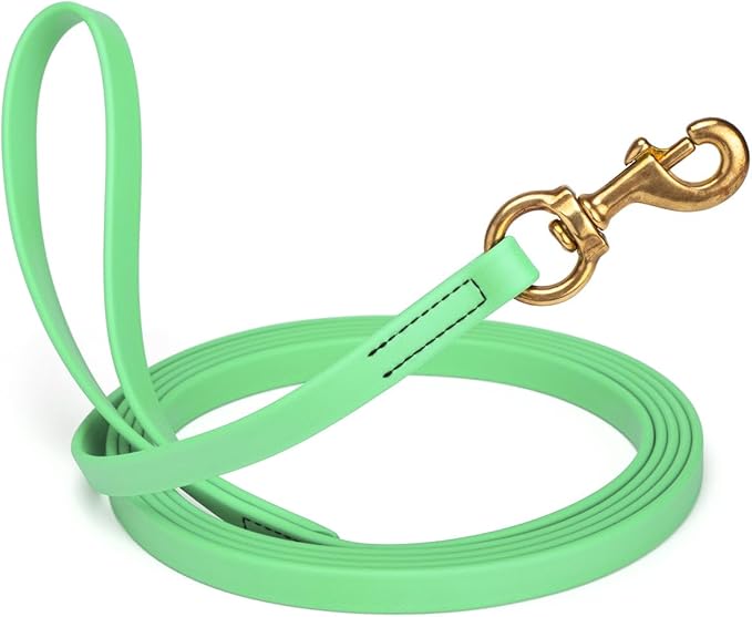 Viper K9 Biothane Working Dog Leash Waterproof Lead for Tracking Training Schutzhund Dog Sport & Search - Odor-Proof Long Line with Solid Brass Snap for Puppy Medium Large 5/8" x 15ft Sea Foam Green