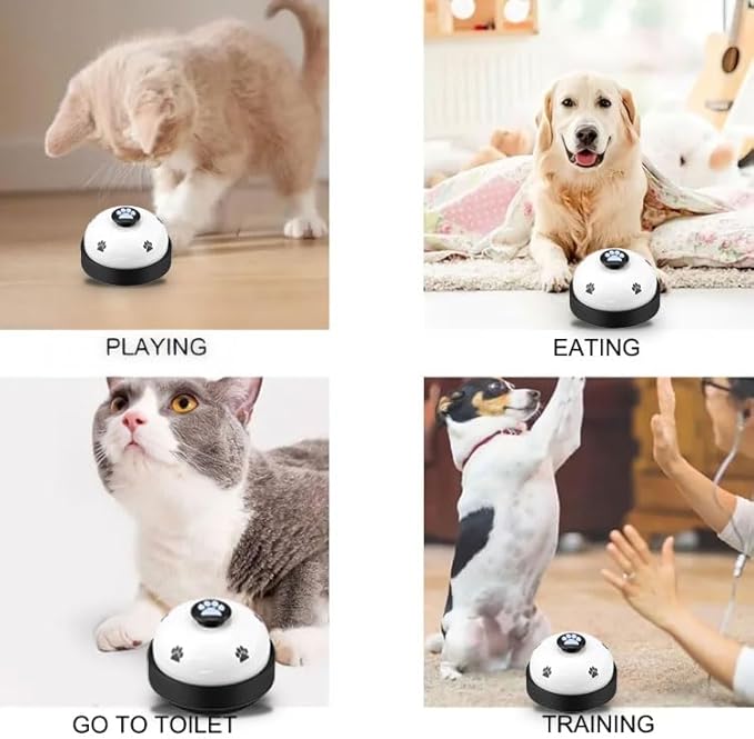 Pet Training Bell for Dogs & Cats – Potty Training Bell for Housebreaking, Obedience & Communication – Easy to Press, Durable & Loud – Indoor Puppy Training Tool (White)