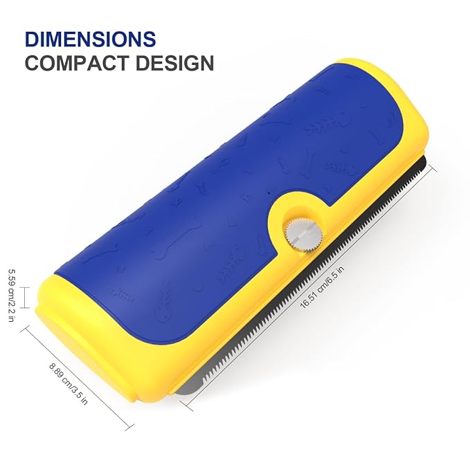 Dog deshedding brush and shedding tool for short and medium coats, pet grooming tool with stainless steel shedding blade and non slip handle, deshedding comb for dogs cats and horses