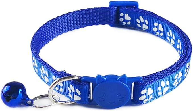 2 Pack Reflective Cat Collar Breakaway with Bells, Girl Boy Cat Collars Adjustable 7.5-12.5 Inch (Blue)