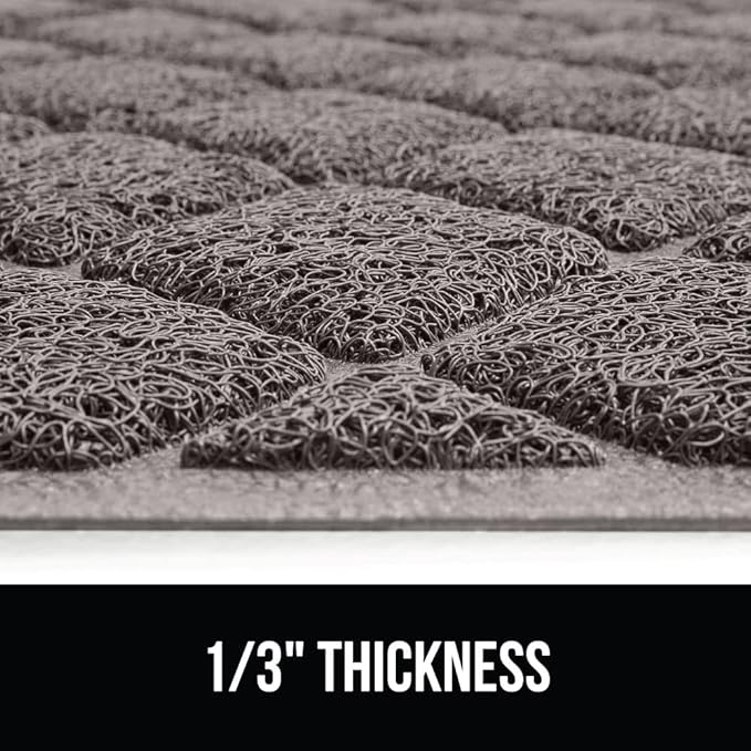 GORILLA GRIP Cat Litter Box Mat, 35x23, Water Resistant, US Designed Kitty Litter Trapping Mats, Easy to Clean, Scatter Control, Less Mess and Clean Floors, Kitten Supplies for Indoor Cats, Gray