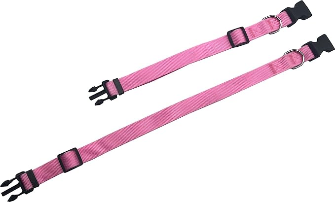 Adjustable Nylon Dog Collar, pet Collar 1 Inch 3/4 Inch 5/8 Inch Wide, for Large Medium Small Dogs (S(5/8" x 11-16"), Pink)