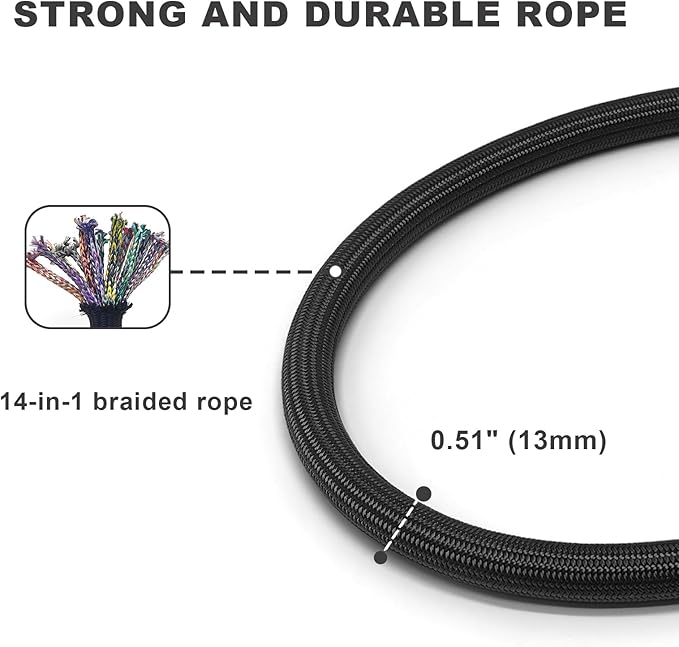 Slip Leash for Dogs, Heavy Duty No Pull Dog Training Leash, 6FT Strong Nylon Rope Slip Leads Control Leashes for Large Medium Dogs (Black)