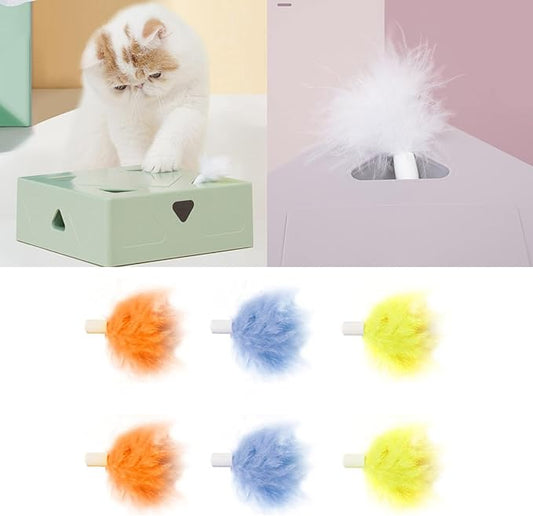 6pcs for Feathered Toy Wand Teaser Interactive Catcher Teaser Supplies Replacements for Lover Cats for Indoor Replacement