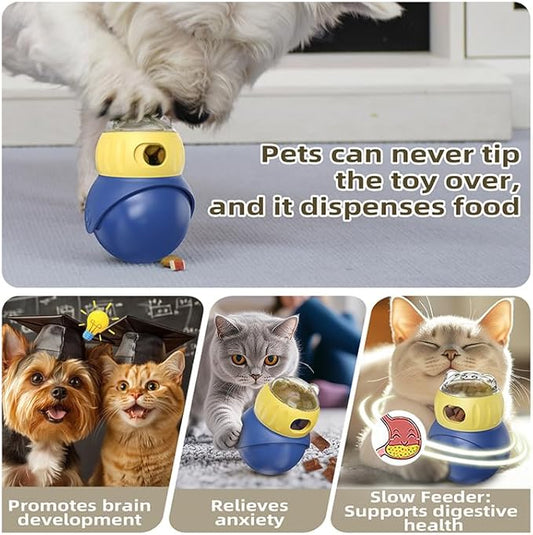 3MNSCD Cat Treat Dispenser Toy Tumbler Dog Slow Food Feeder Ball for Dogs and Cats No Battery Interactive Pet Toy