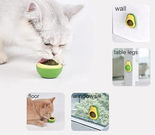 SUOXU Catnip Ball Toy Wall Treats, 3 Pack Silvervine Toys for Indoor Cats, Teeth Grinding Chew Cleaning Roller Exerciser Interactive