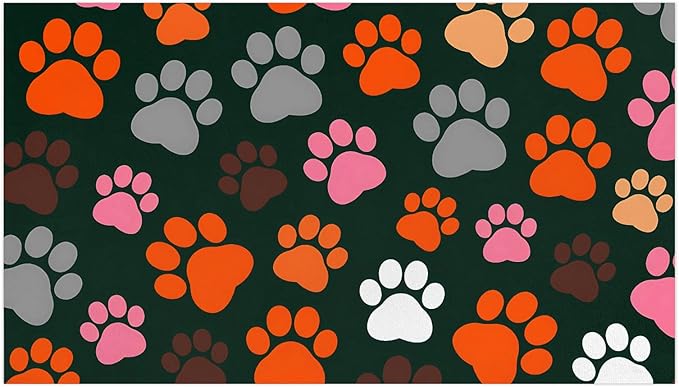 Earthy Pet Feeding Mat - Waterproof Absorbent Dog Cat Mat for Food and Water Bowls, Quick Dry No Stains with Non-Slip Rubber Backing (Forest Green, 12x20 Inch)