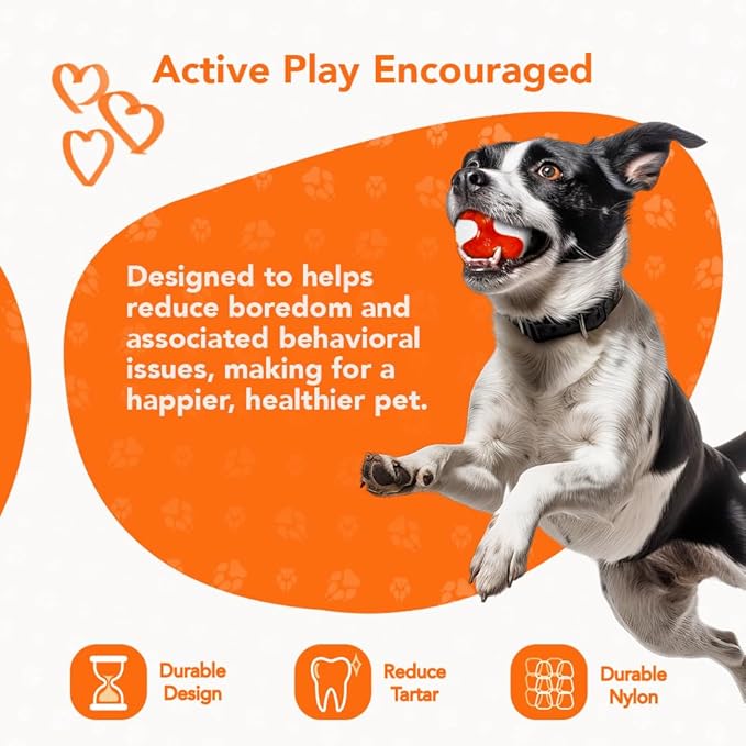 ReThink Pet Chew Ball for Dogs, Bacon Scented Durable Dog Ball Toy, Long-Lasting & Tough Balls for Oral Health, Odor Stimulating Dog Toys for Aggressive Chewers