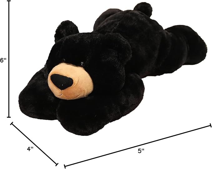 ronivia Weighted Stuffed Animals, Weighted Bear Stuffed Animal Toy Cute Black Bear Plush Pillow Weighted Plush Animals Toy, 11.8"