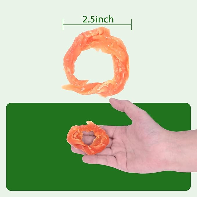 Pawant Chicken Rings Dog Treat Snacks Puppy Treats Natural Chicken Rawhide-Free Soft Healthy Dog Treats for Small Medium and Large Breed 227g