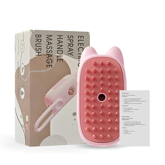 2025 New Steam Brush for Cats, 3 in 1 Steam Comb for Shedding Dog Pet Hair Cleaning Brush for Spray Dog Grooming for Long & Short Haired Pets โ Cat Hair Spritz Defur Comb