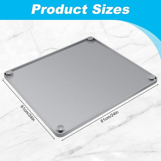 Silicone Dog Pee Pad Holder 24 x 24, No-Spill Raised Edge Potty Tray for Puppies, Puppy Pee pad Holder, Leak-Proof Non-Slip Training Pad Holder with High Sides, Easy-Clean Waterproof Mat with 2 Hooks