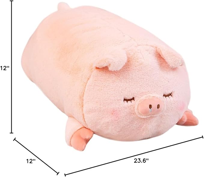 ELAINREN Cuddly Stuffed Piglet with Wings,Ultra-Soft Pink Piglet Plush Animals Toy Fluffy Angel Piggy Plushie Cushion Decor/11.8''