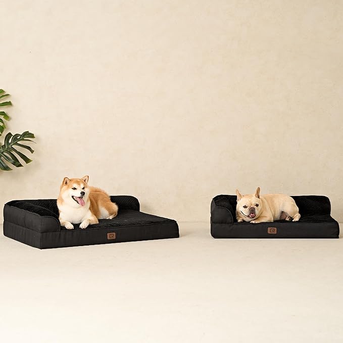 EHEYCIGA Memory Foam Dog Bed XLarge Sized Dogs, Extra Large Dog Bed Orthopedic with Washable Removable Cover, Waterproof XL Pet Bed Couch, 44x32x6.5 Inches, Black