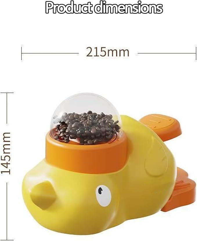 clhjinruoliu 2-in-1 Interactive Dog Puzzle Toy & Slow Feeder - Duck-Shaped Treat Dispenser, Press Tail to Rotate & Release Snacks, Food-Grade ABS, Washable for Small/Medium Dogs & Cats