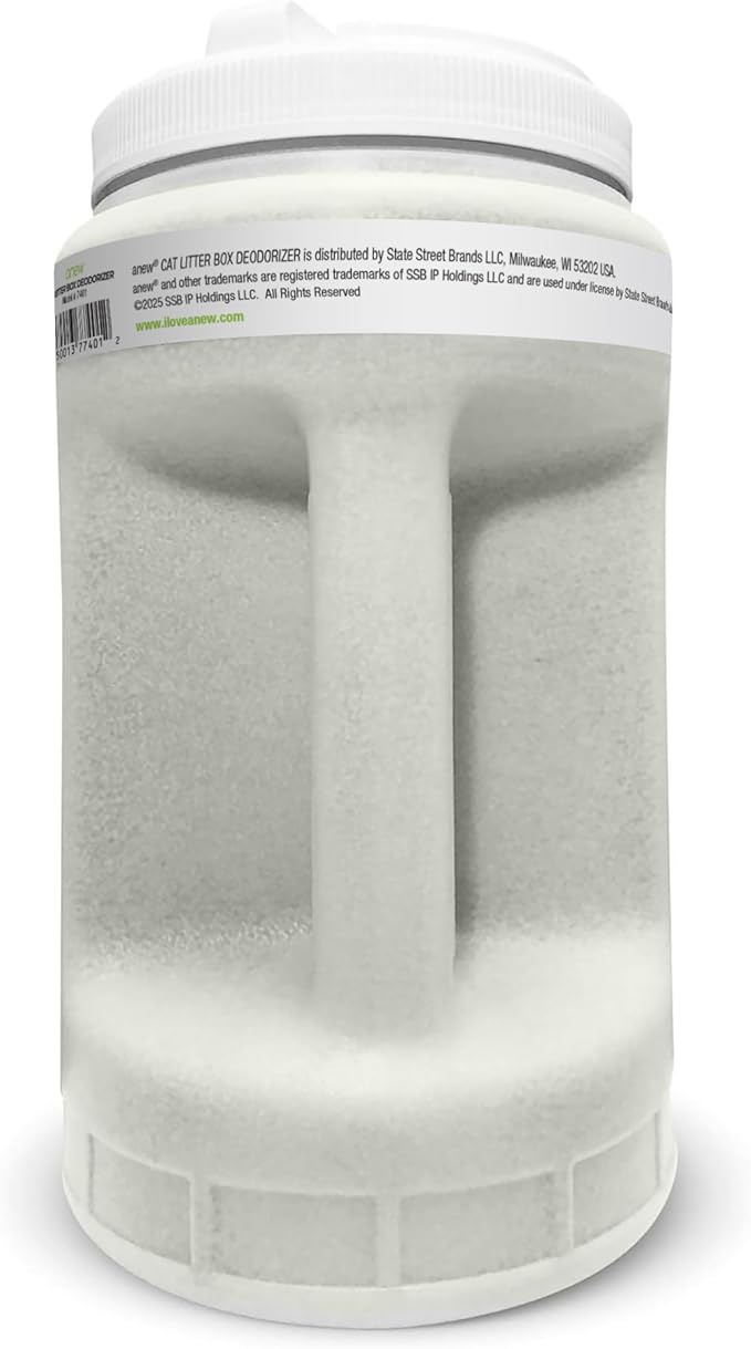 anew CAT LITTER BOX DEODORIZER, 64 oz., Fragrance Free, Makes Litter Last Longer, 4X more granules than a traditional 16 oz. bottle.