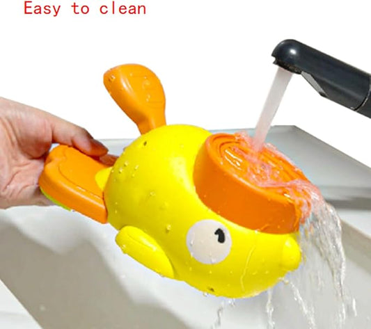 Fuzzibud Duckie Cat Feeder, Fuzzibud Duck Cat Treat Dispenser, Dog Cat Treat Dispenser with Button Duck, Easy to Fill & Rinse Clean (2pcs)