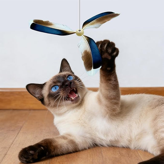 12Pcs Spinning Feather Propeller Refills for Cat Wand Toy,Interactive Cat Toys Replacement Wand Teasers Attachments