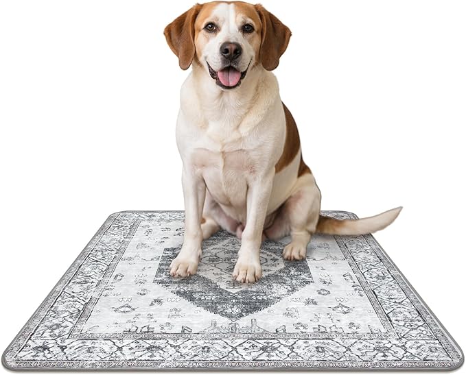 Lahome Super Absorbent & Leakproof Washable Dog Pee Pads - 2 Pack Value Set - Waterproof, Non-Slip Reusable Pads for Puppy Training, Crates & Whelping (24"x24", Gray)