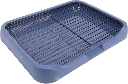 Dog Potty Tray Removable Indoor Dog Training Toilet Odorless Portable Puppy Potty Pad Holder with Grille for Small and Medium Dogs