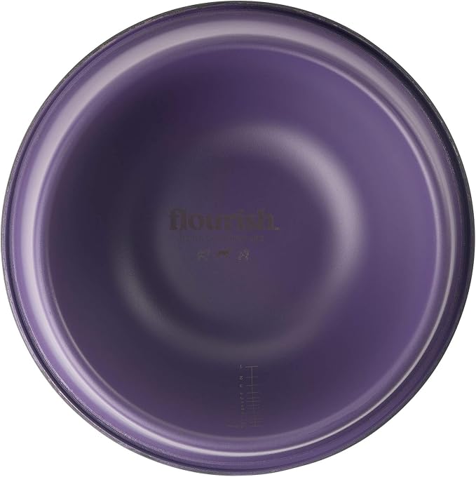 Flourish Stainless-Steel Dog Bowls | Extra Thick, Durable Pet Bowl | Non-Slip Silicone Base, Easy to Measure, Pet Bowls for Kibble & Water | for All Kind of Dogs & Cats (Purple-112 Ounces) 2PK Large