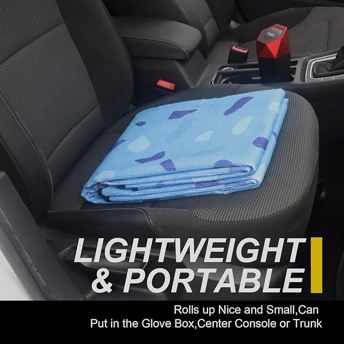 LoyaGour Back Seat Cover for Car Trucks Van SUV,Waterproof Rear Bench Towel Seat Covers for Dogs and Kids,Automotive Backseat Protector (Blue Marbling)