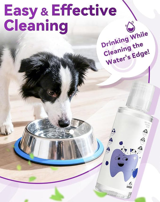 Dental Water Additive, Specialized Dental Care Formula,Natural Flavorless Teeth Cleaning Mouthwash, Freshens Dog Breath & Promotes Healthy Gums, Easy Daily Use for All Pet 200ml/6.76fl.oz(1pcs)
