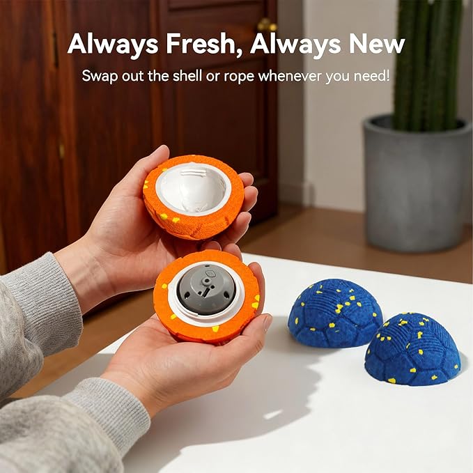 Patzoober Smart Interactive Dog Ball, Dog Soccer Ball, Auto-Rolling, Bouncing and Rotating with Chew-Resistant E-TPU Material, IP54 Waterproof for Medium and Large Dogs (Orange)