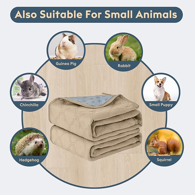 Washable Pee Pads for Dogs - 2 Pack Reusable Waterproof Puppy Training Pads, Super Absorbent with Dog Paw Shape Non-Slip Backing (Cream, 36" X 36" - 2 Pack)