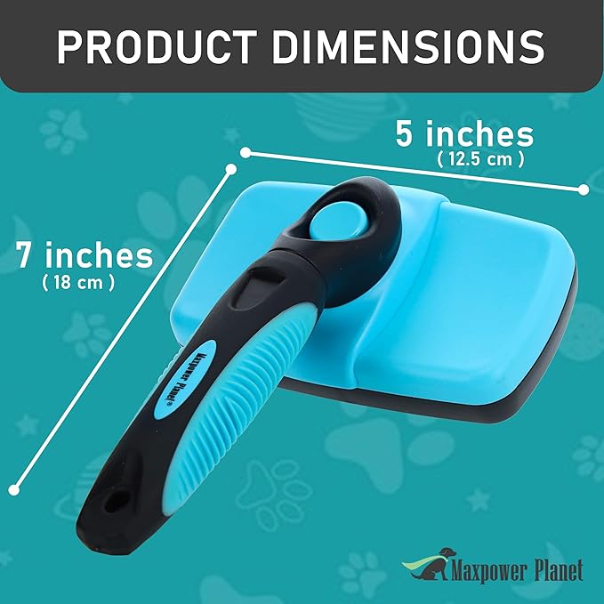 Maxpower Planet Pet Grooming Brush - Double Sided Shedding and Dematting Undercoat Rake Comb for Dogs and Cats,Extra Wide (B - Slicker Brush, Large)