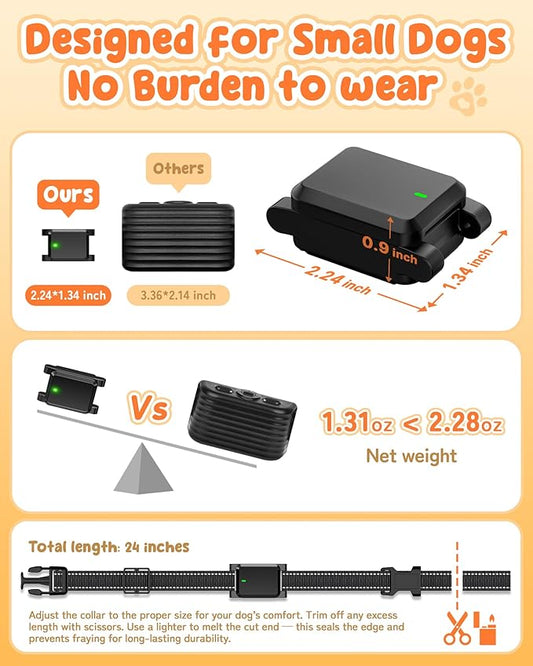 Small Dog Shock Collar for Dogs 5-15lbs - 2000FT Remote,Waterproof,Vibration/Beep/Safe Shock E-Collar - Dog Training Collar with Remote Control for Puppies, Small & Medium Breeds (Black)