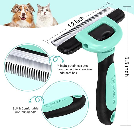 MIU COLOR Pet Grooming Brush, Deshedding Tool for Dogs & Cats, Effectively Reduces Shedding by up to 95% for Short Medium and Long Pet Hair,Spring Green