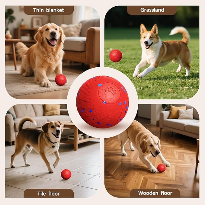 SUJF Interactive Dog Ball, Smart Interactive Dog Toys for Medium and Large Dogs, Automatic Moving, Bouncing, and Rotating Pet Balls with E-TPU Material, IP54 Waterproof Dog Toy to Keep Them Busy