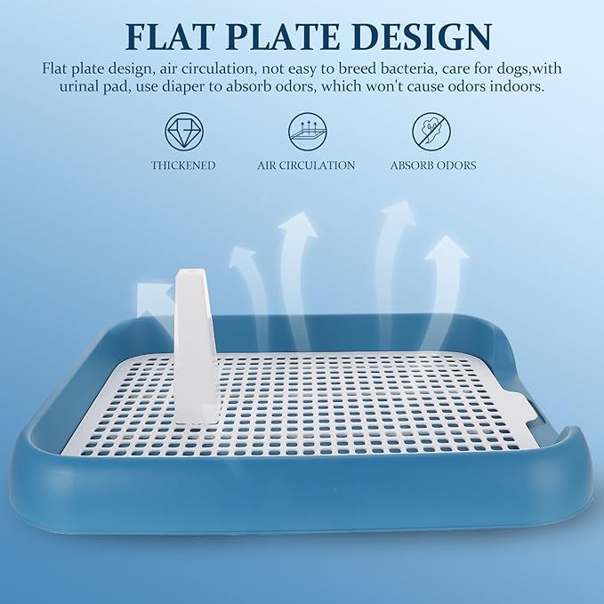 Anti- Mesh Dog Toilet Tray for Puppies Portable Indoor Pet Potty with Leak-Resistant Raised Edges Plastic Puppy Training Potty for Small to Dogs