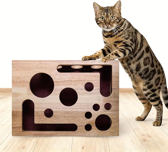Cat Nail File Enrichment Box, 2026 Upgrade Cat Scratch Puzzle Enrichment Box, Nail File Stress Free Alternative to Clippers and Grinders, Puzzle Enrichment Scratcher for Indoor Cats Scratching (Box)