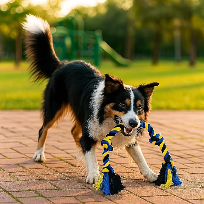 Dog Rope Toys Heavy Chew Toys for Medium and Large Breed Dogs, Durable Rope Toy Set for Teething, Chewing Support and Interactive Play (4 pcs Dog Toys Combo)