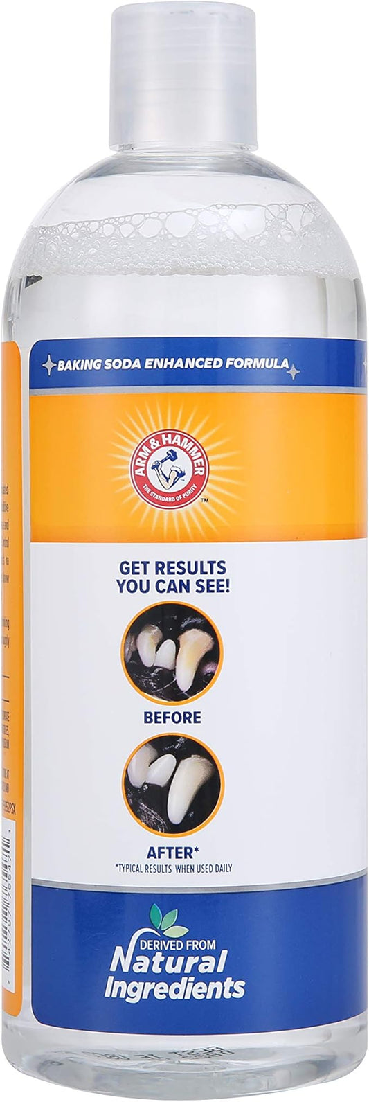 Arm & Hammer Dog Water Additive for Dental Care - Bad Breath Eliminator for Dogs & Dog Breath Freshener - Dog Tooth Plaque Cleaner & Dog Tartar Remover - 16 Fl Oz Dental Rinse for Dogs - Package of 1