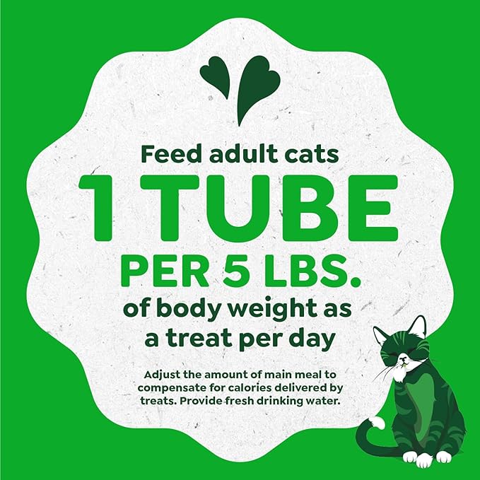 Greenies Feline Smart Purees Healthy Indoor and Skin & Fur Health Lickable Cat Treats, with Real Chicken, with Real Salmon, 0.49 oz. Tubes, 40 Count