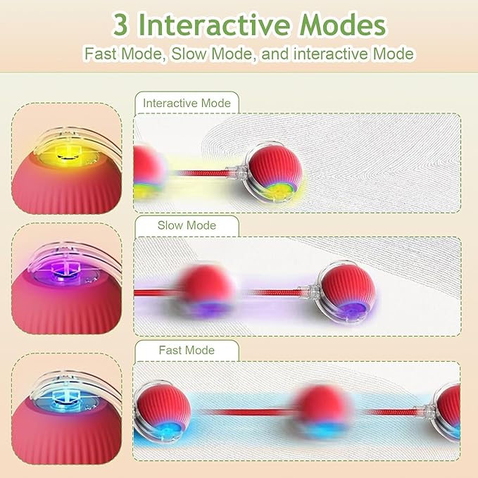 AULCTR Upgrade Interactive Cat Toys Balls for Indoor Cats, 2026 New 360° Smart Automatic Rolling Ball Toy Electric Cat Balls, Motion Activated Ball for Bored Kitten Pet Cats Dogs (Gray)