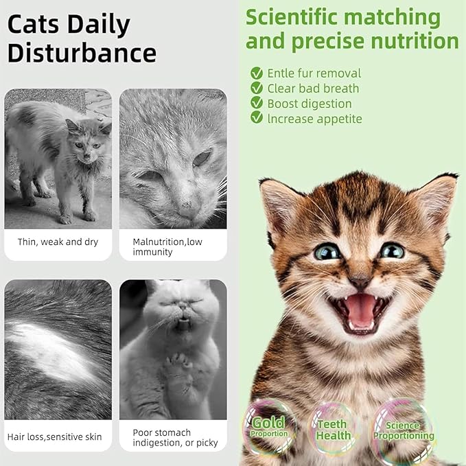 GREMBEB Cat Toys 18Pack Cats Grass Teething Stick Kitten Chew Treat for Removal Hairballs Kitty Dental Care Snack Freeze Dried Cat Food